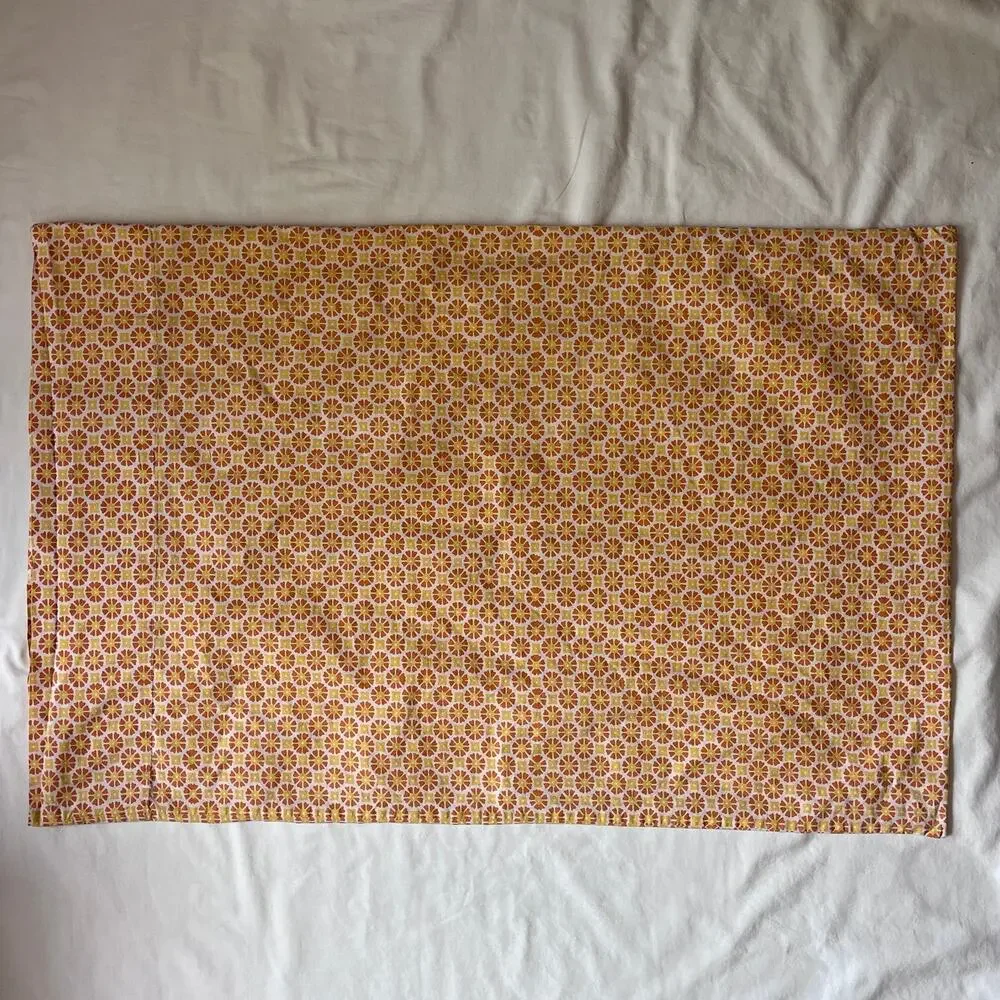 Pottery Barn Standard Pillowcase Vintage-Inspired Floral Orange Yellow